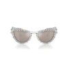 Ochelari de soare cu clemă 2 în 1, model statement, formă „ochi de pisică”, Sk7011, albi Ochelari de soare cu clemă 2 în 1, model statement, formă „ochi de pisică”, Sk7011, albi