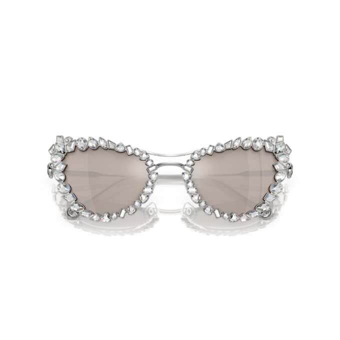Ochelari de soare cu clemă 2 în 1, model statement, formă „ochi de pisică”, Sk7011, albi Ochelari de soare cu clemă 2 în 1, model statement, formă „ochi de pisică”, Sk7011, albi