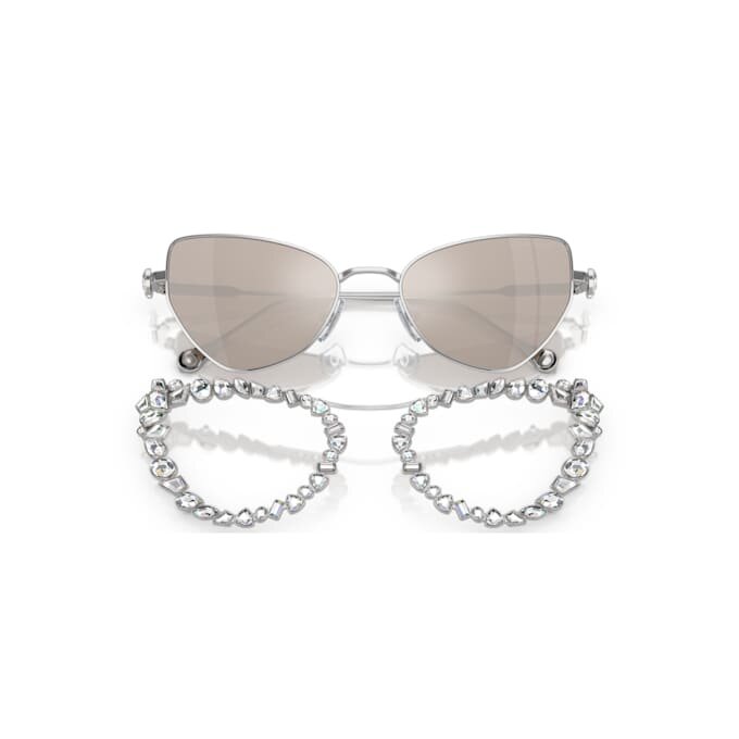 Ochelari de soare cu clemă 2 în 1, model statement, formă „ochi de pisică”, Sk7011, albi Ochelari de soare cu clemă 2 în 1, model statement, formă „ochi de pisică”, Sk7011, albi