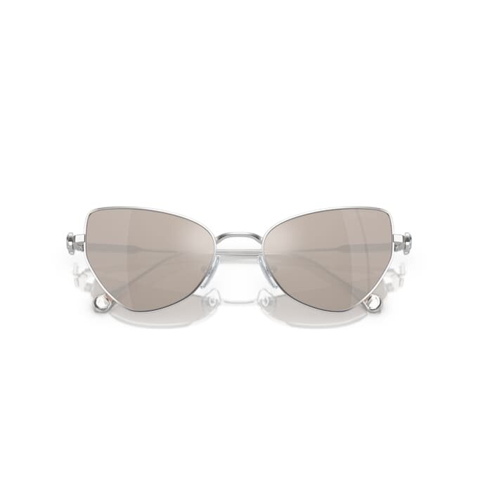 Ochelari de soare cu clemă 2 în 1, model statement, formă „ochi de pisică”, Sk7011, albi Ochelari de soare cu clemă 2 în 1, model statement, formă „ochi de pisică”, Sk7011, albi