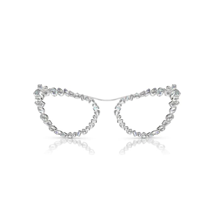 Ochelari de soare cu clemă 2 în 1, model statement, formă „ochi de pisică”, Sk7011, albi Ochelari de soare cu clemă 2 în 1, model statement, formă „ochi de pisică”, Sk7011, albi