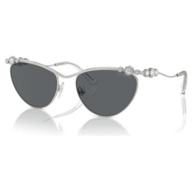 Ochelari de soare cu formă ovală, Sk7017, nuanță argintie