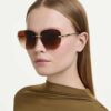 Ochelari de soare cu formă pătrată, Sk7043, maro Ochelari de soare cu formă pătrată, Sk7043, maro