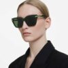 Ochelari de soare cu formă pătrată, verzi Ochelari de soare cu formă pătrată, verzi