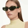 Ochelari de soare cu ramă în formă de ochi de pisică, Sk6045, verde Ochelari de soare cu ramă în formă de ochi de pisică, Sk6045, verde