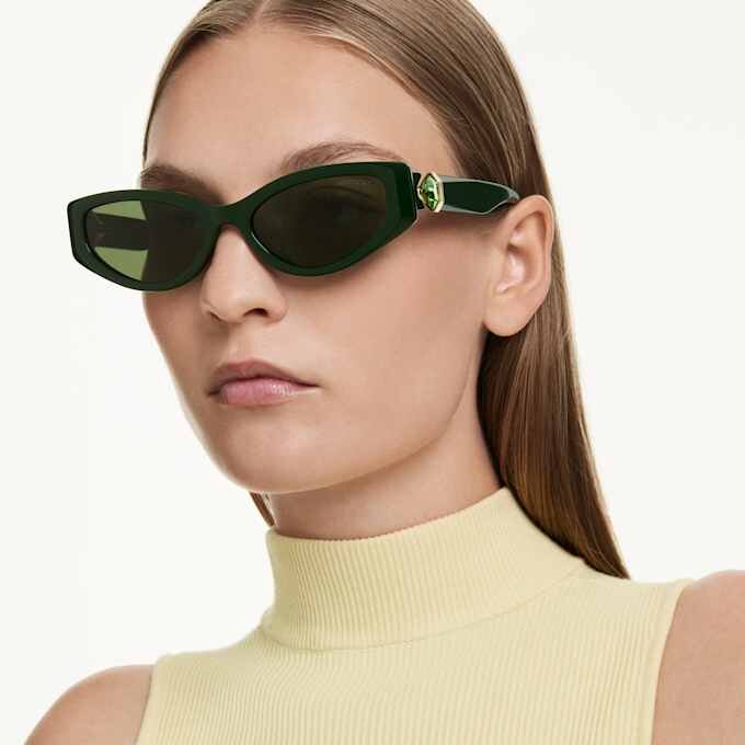 Ochelari de soare cu ramă în formă de ochi de pisică, Sk6045, verde Ochelari de soare cu ramă în formă de ochi de pisică, Sk6045, verde