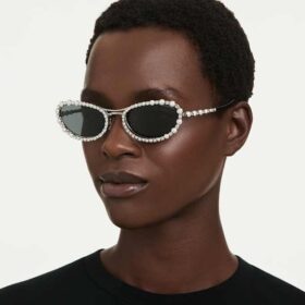 Ochelari de soare de formă ovală, 2 în 1 cu clemă, Sk7044, nuanță argintie