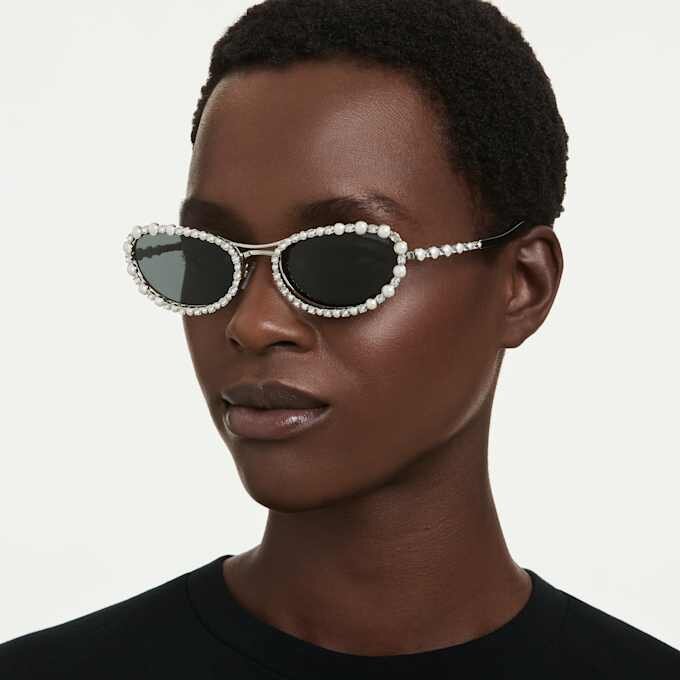 Ochelari de soare de formă ovală, 2 în 1 cu clemă, Sk7044, nuanță argintie Ochelari de soare de formă ovală, 2 în 1 cu clemă, Sk7044, nuanță argintie