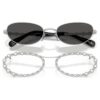 Ochelari de soare de formă ovală, 2 în 1 cu clemă, Sk7044, nuanță argintie Ochelari de soare de formă ovală, 2 în 1 cu clemă, Sk7044, nuanță argintie