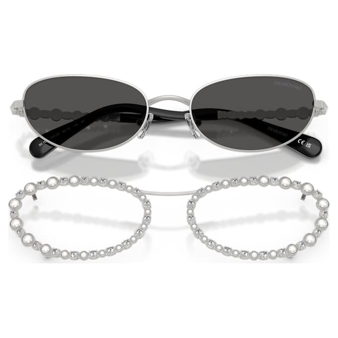 Ochelari de soare de formă ovală, 2 în 1 cu clemă, Sk7044, nuanță argintie Ochelari de soare de formă ovală, 2 în 1 cu clemă, Sk7044, nuanță argintie