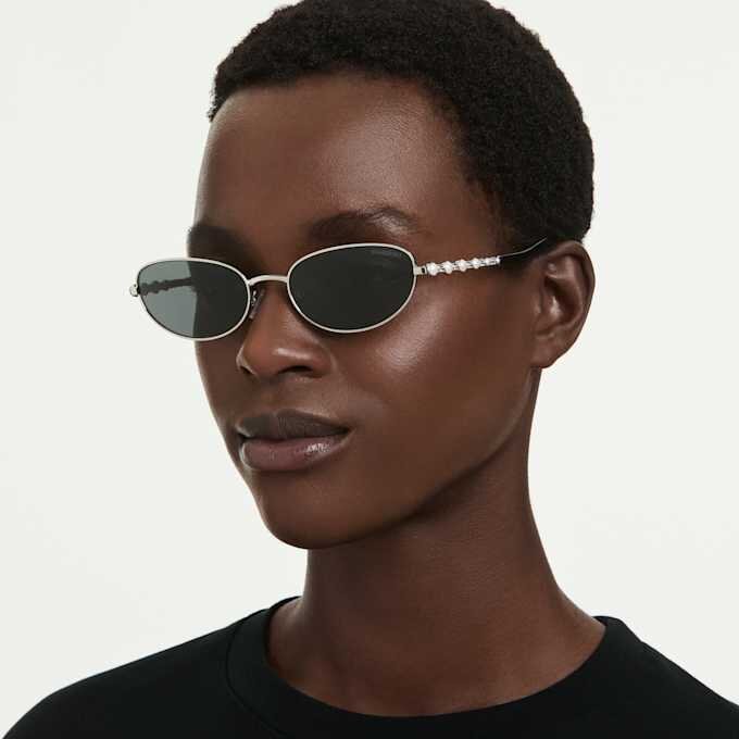 Ochelari de soare de formă ovală, 2 în 1 cu clemă, Sk7044, nuanță argintie Ochelari de soare de formă ovală, 2 în 1 cu clemă, Sk7044, nuanță argintie