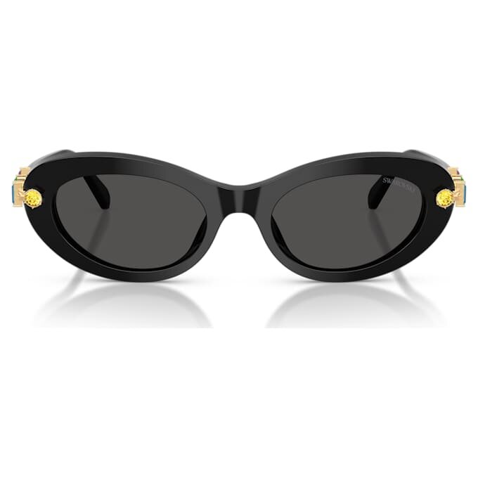 Ochelari de soare de formă ovală, negri Ochelari de soare de formă ovală, negri