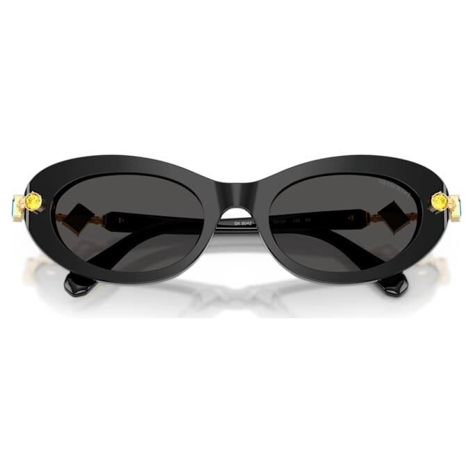 Ochelari de soare de formă ovală, negri Ochelari de soare de formă ovală, negri