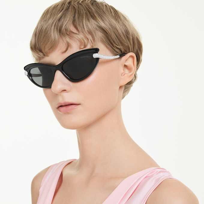 Ochelari de soare în formă de ochi de pisică, Sk6038, negri Ochelari de soare în formă de ochi de pisică, Sk6038, negri