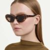 Ochelari de soare în formă de ochi de pisică, Sk6061U, maro Ochelari de soare în formă de ochi de pisică, Sk6061U, maro