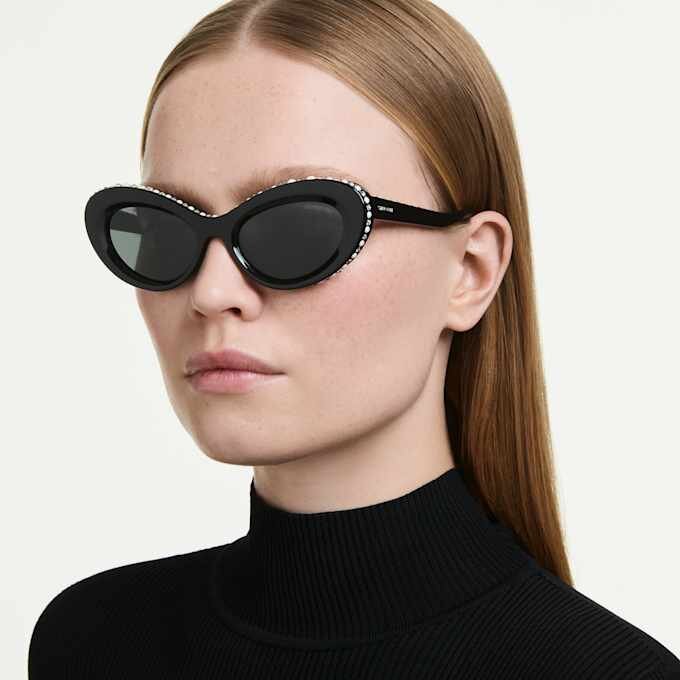 Ochelari de soare în formă de ochi de pisică, Sk6061U, negri Ochelari de soare în formă de ochi de pisică, Sk6061U, negri