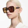 Ochelari de soare supradimensionați, formă pătrată, SK6001, maro Ochelari de soare supradimensionați, formă pătrată, SK6001, maro