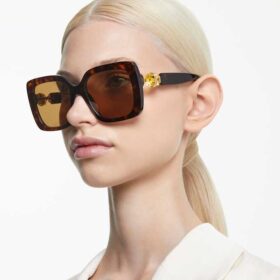 Ochelari de soare supradimensionați, formă pătrată, SK6001, maro