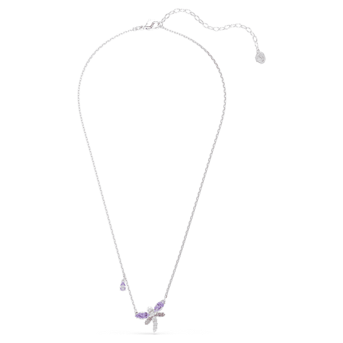 Pandantiv Ariana Grande X Swarovski cu tăieturi mixte, libelulă, multicolor, placat cu rodiu Pandantiv Ariana Grande X Swarovski cu tăieturi mixte, libelulă, multicolor, placat cu rodiu