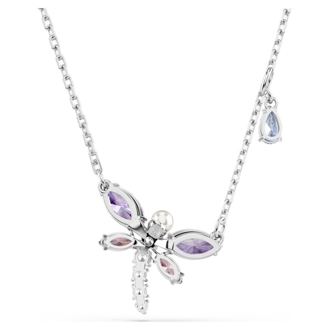 Pandantiv Ariana Grande X Swarovski cu tăieturi mixte, libelulă, multicolor, placat cu rodiu Pandantiv Ariana Grande X Swarovski cu tăieturi mixte, libelulă, multicolor, placat cu rodiu