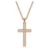 Pandantiv cruce Insigne, alb, placat cu aur roz Pandantiv cruce Insigne, alb, placat cu aur roz