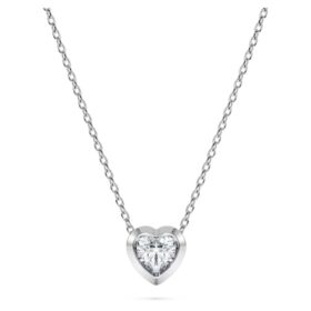 Pandantiv Eternity cu diamante create în laborator, 0,5 carate în total, în formă de inimă, argint sterling