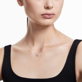 Pandantiv Galaxy cu diamante create în laborator, 0,5 carate în total, formă rotundă, aur alb de 14K