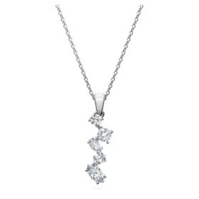 Pandantiv Galaxy cu diamante create în laborator, 0,9 carate în total, forme mixte, aur alb de 14K