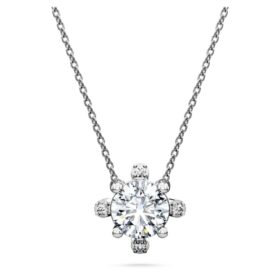Pandantiv Galaxy cu diamante create în laborator, 1,05 carate în total, formă rotundă, aur alb de 14K