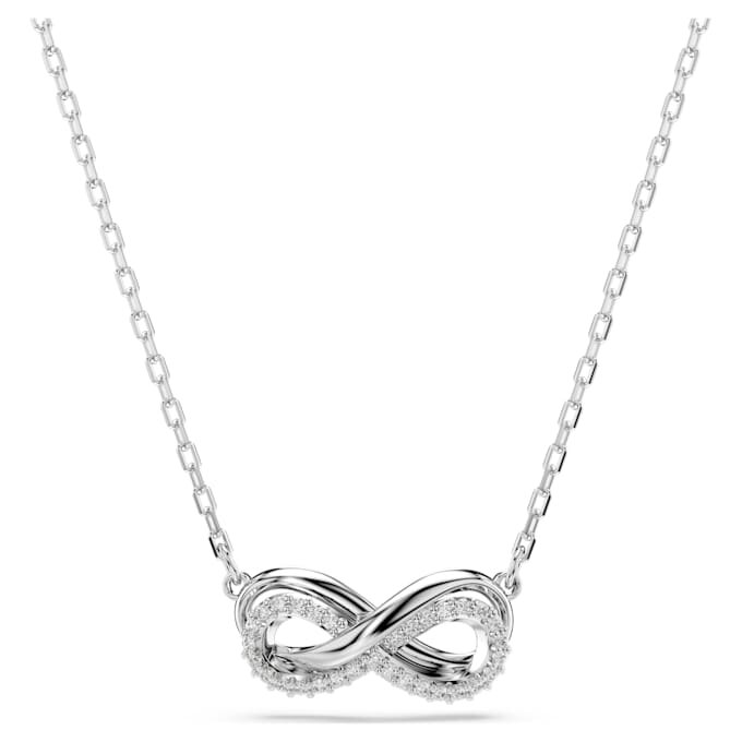 Pandantiv Hyperbola Pavé, Infinity, Alb, placat cu rodiu Pandantiv Hyperbola Pavé, Infinity, Alb, placat cu rodiu