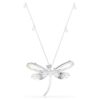 Pandantiv și broșă Ariana Grande X Swarovski cu perle de cristal, tăieturi mixte, libelulă, alb, placat cu rodiu Pandantiv și broșă Ariana Grande X Swarovski cu perle de cristal, tăieturi mixte, libelulă, alb, placat cu rodiu