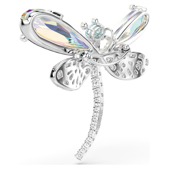 Pandantiv și broșă Ariana Grande X Swarovski cu perle de cristal, tăieturi mixte, libelulă, alb, placat cu rodiu Pandantiv și broșă Ariana Grande X Swarovski cu perle de cristal, tăieturi mixte, libelulă, alb, placat cu rodiu
