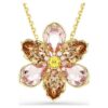 Pandantiv și broșă Idyllia cu tăieturi mixte, floare, multicolor, placat în nuanțe aurii Pandantiv și broșă Idyllia cu tăieturi mixte, floare, multicolor, placat în nuanțe aurii