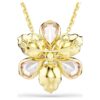 Pandantiv și broșă Idyllia cu tăieturi mixte, floare, multicolor, placat în nuanțe aurii Pandantiv și broșă Idyllia cu tăieturi mixte, floare, multicolor, placat în nuanțe aurii