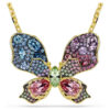 Pandantiv și broșă Idyllia cu tăieturi mixte, pavé, fluture, multicolor, placat cu aur Pandantiv și broșă Idyllia cu tăieturi mixte, pavé, fluture, multicolor, placat cu aur
