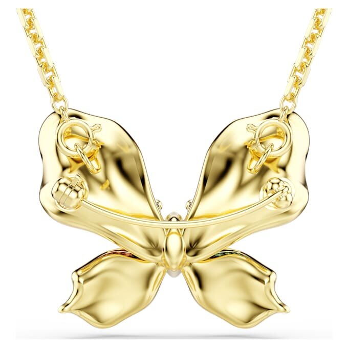 Pandantiv și broșă Idyllia cu tăieturi mixte, pavé, fluture, multicolor, placat cu aur Pandantiv și broșă Idyllia cu tăieturi mixte, pavé, fluture, multicolor, placat cu aur