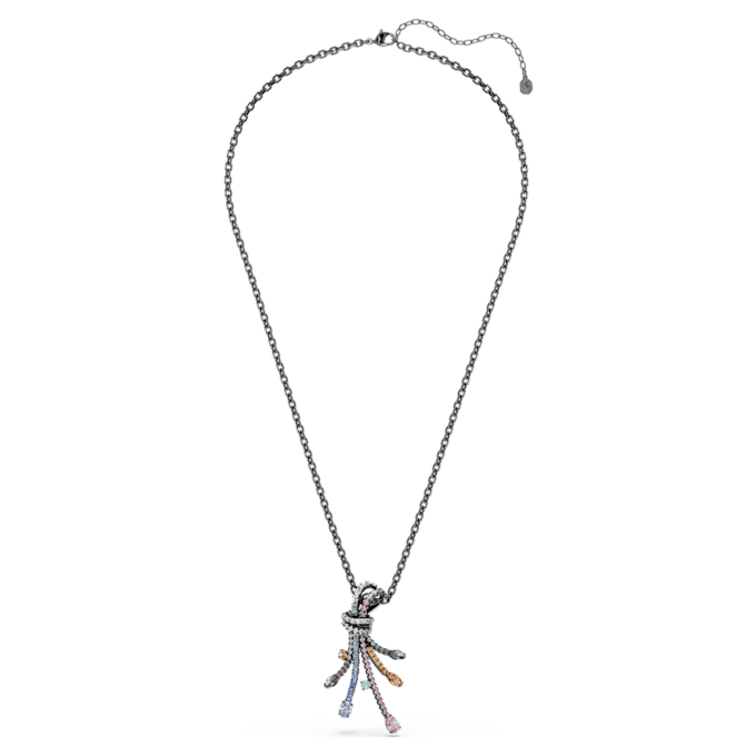 Pandantiv și broșă Matrix cu tăieturi mixte, buchet, multicolor, placat cu ruteniu Pandantiv și broșă Matrix cu tăieturi mixte, buchet, multicolor, placat cu ruteniu