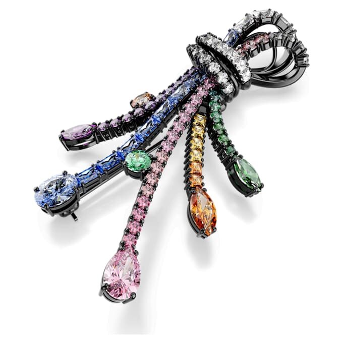 Pandantiv și broșă Matrix cu tăieturi mixte, buchet, multicolor, placat cu ruteniu Pandantiv și broșă Matrix cu tăieturi mixte, buchet, multicolor, placat cu ruteniu