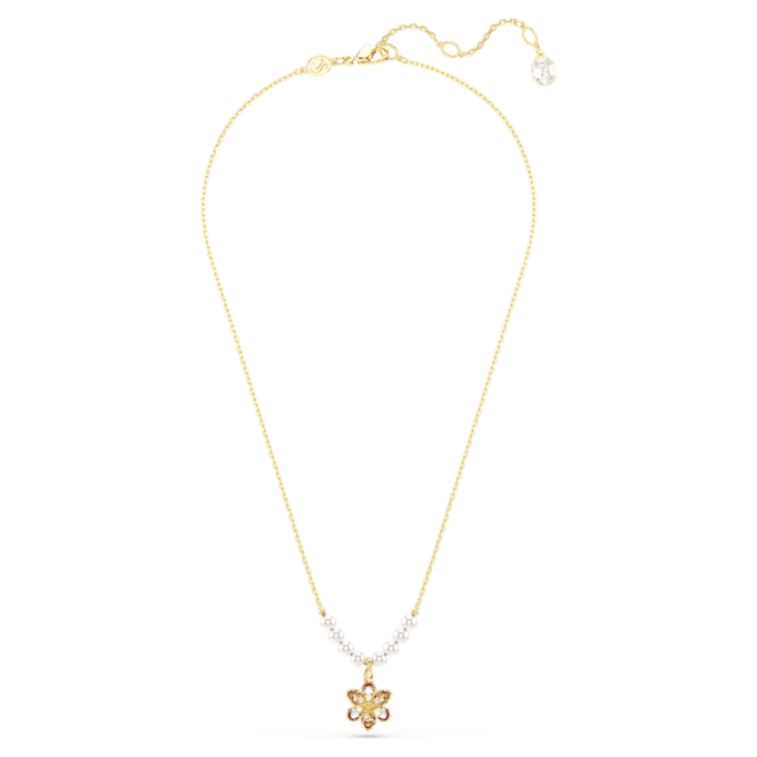 Pandantiv Idyllia cu perle de cristal, tăieturi mixte, floare, multicolor, placat cu aur Pandantiv Idyllia cu perle de cristal, tăieturi mixte, floare, multicolor, placat cu aur