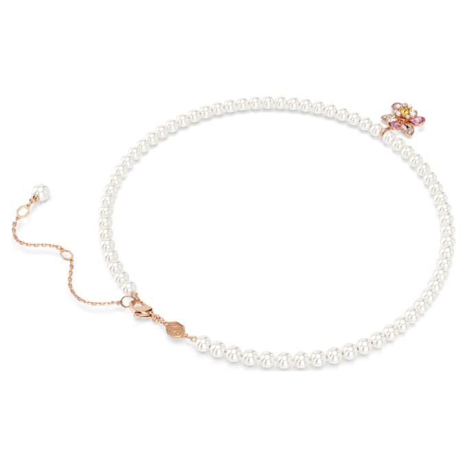 Pandantiv Idyllia cu perle de cristal, tăieturi mixte, floare, multicolor, placat cu aur roz Pandantiv Idyllia cu perle de cristal, tăieturi mixte, floare, multicolor, placat cu aur roz