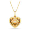 Pandantiv Idyllia cu tăietură octogonală, perlă de cristal, inimă, roz, placat cu aur Pandantiv Idyllia cu tăietură octogonală, perlă de cristal, inimă, roz, placat cu aur