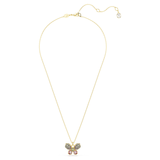 Pandantiv Idyllia cu tăieturi mixte, pavé, fluture, multicolor, placat cu aur Pandantiv Idyllia cu tăieturi mixte, pavé, fluture, multicolor, placat cu aur