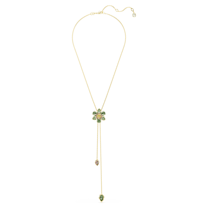 Pandantiv Idyllia Y cu tăieturi mixte, floare, multicolor, placat cu ton auriu Pandantiv Idyllia Y cu tăieturi mixte, floare, multicolor, placat cu ton auriu