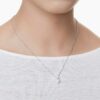 Pandantiv Matrix cu perlă de cristal, tăietură rotundă, alb, placat cu rodiu Pandantiv Matrix cu perlă de cristal, tăietură rotundă, alb, placat cu rodiu