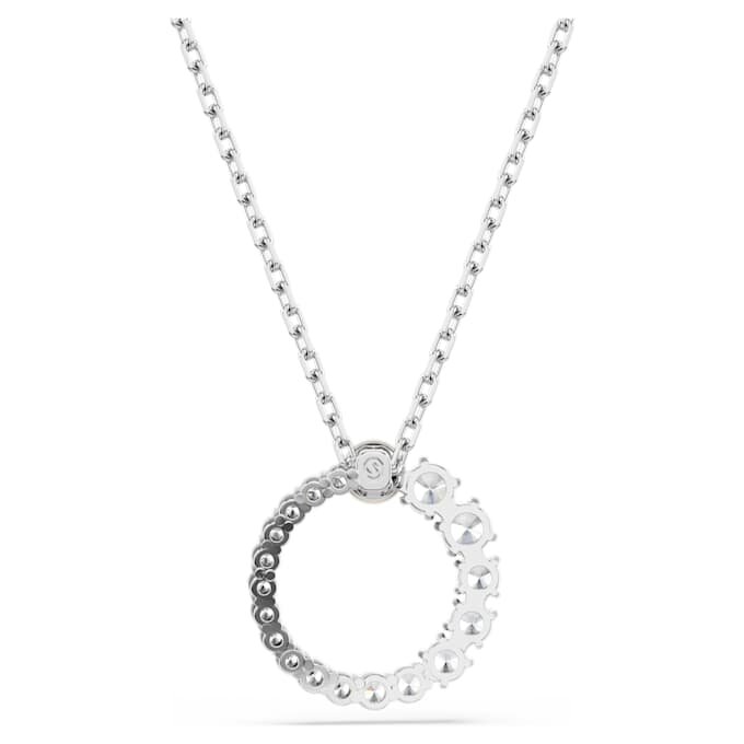 Pandantiv Matrix cu perlă de cristal, tăietură rotundă, alb, placat cu rodiu Pandantiv Matrix cu perlă de cristal, tăietură rotundă, alb, placat cu rodiu