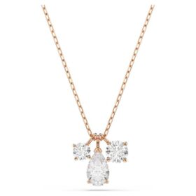 Pandantiv Mesmera cu tăieturi mixte, alb, placat cu aur roz