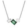 Pandantiv Mesmera cu tăieturi mixte, verde, placat cu rodiu Pandantiv Mesmera cu tăieturi mixte, verde, placat cu rodiu