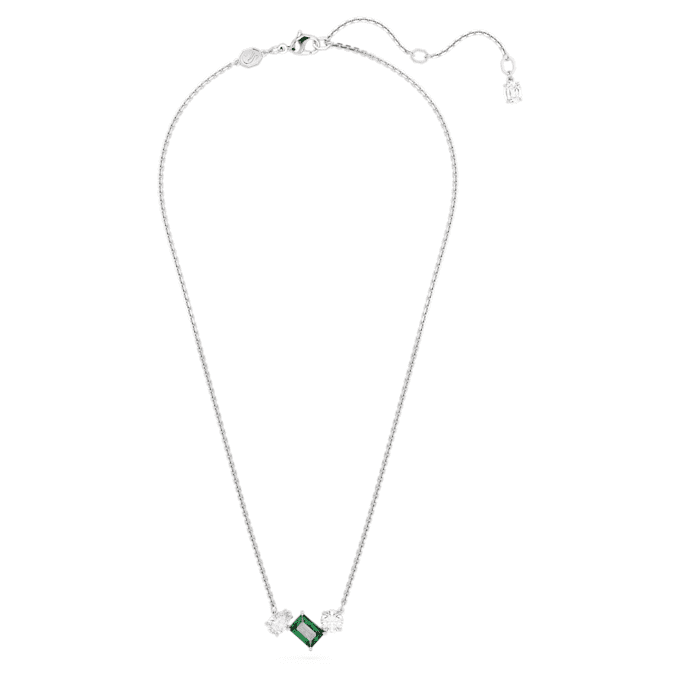 Pandantiv Mesmera cu tăieturi mixte, verde, placat cu rodiu Pandantiv Mesmera cu tăieturi mixte, verde, placat cu rodiu