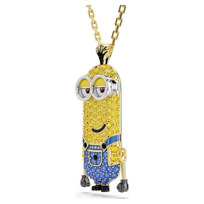 Pandantiv Minions Kevin cu pavé, multicolor, placat cu aur Pandantiv Minions Kevin cu pavé, multicolor, placat cu aur