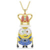 Pandantiv Minions King Bob cu pavé, multicolor, placat cu aur Pandantiv Minions King Bob cu pavé, multicolor, placat cu aur